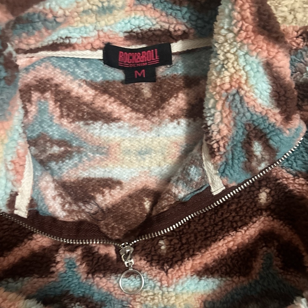Rock and Roll Denim Cropped Women’s Sherpa 1/4 zip